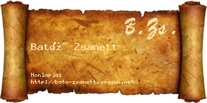 Bató Zsanett névjegykártya